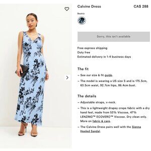 SOLD **Brand New** Reformation Calvine Dress